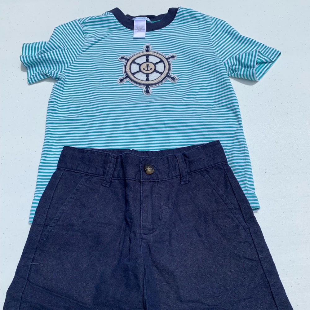 Janie and Jack nautical matching boys set